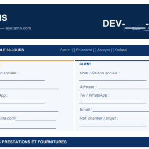 Modèle de Devis Professionnel